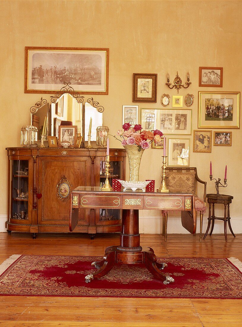 Various antique furnishings