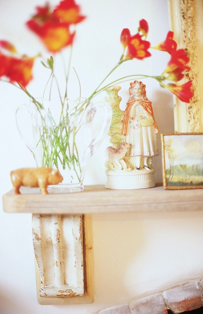 Flowers on shelf