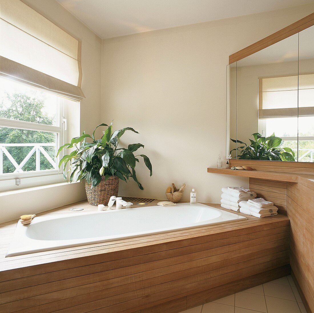 Bathtub in bathroom