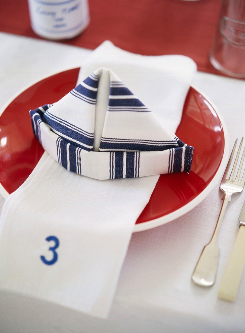 A maritime-themed place setting