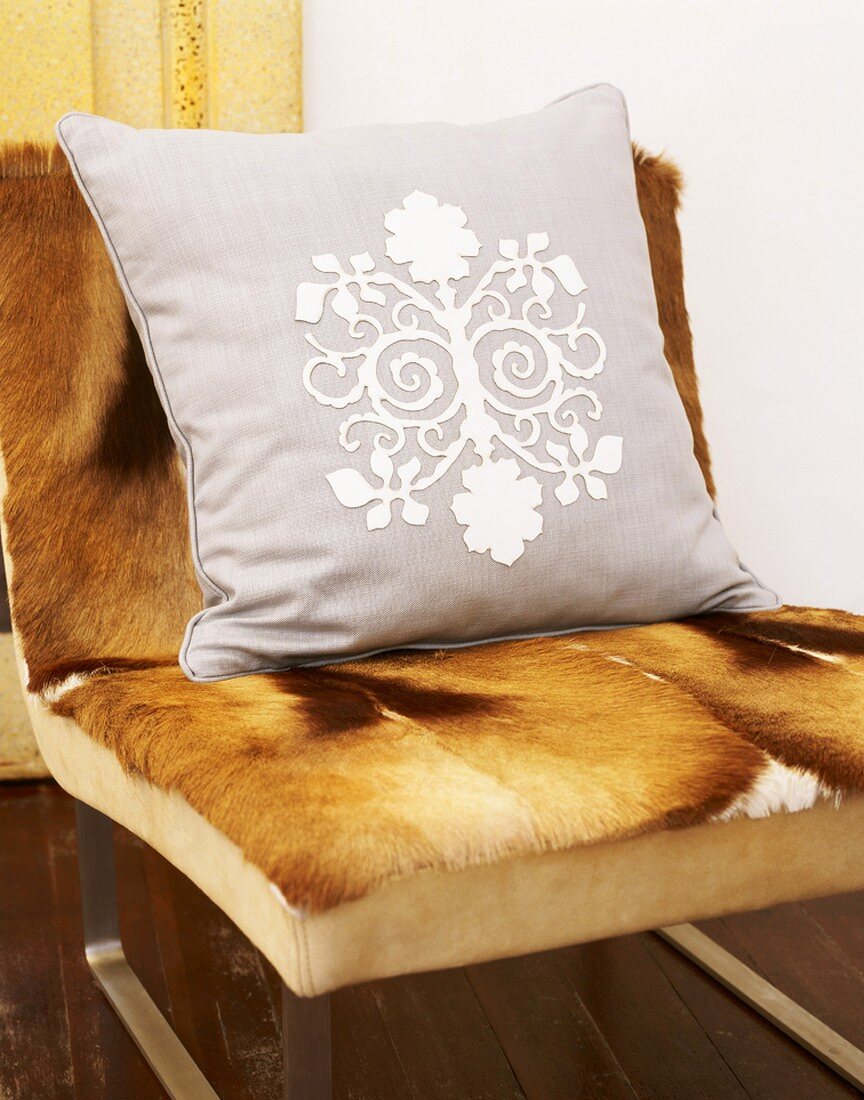 Chair with fur cover