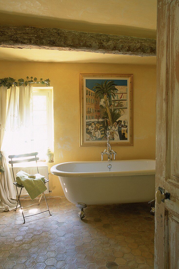 A country-house style bathroom