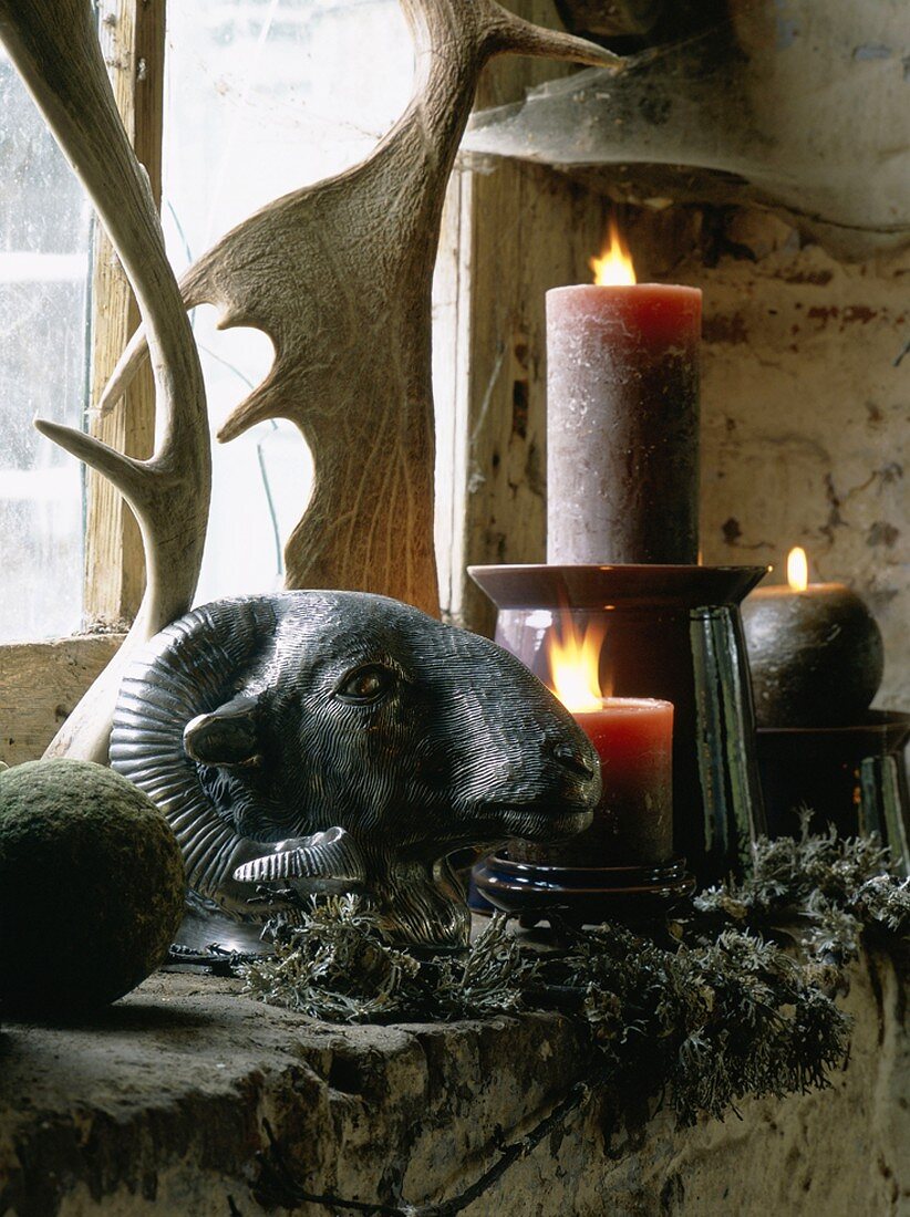 Still-life arrangement with candles