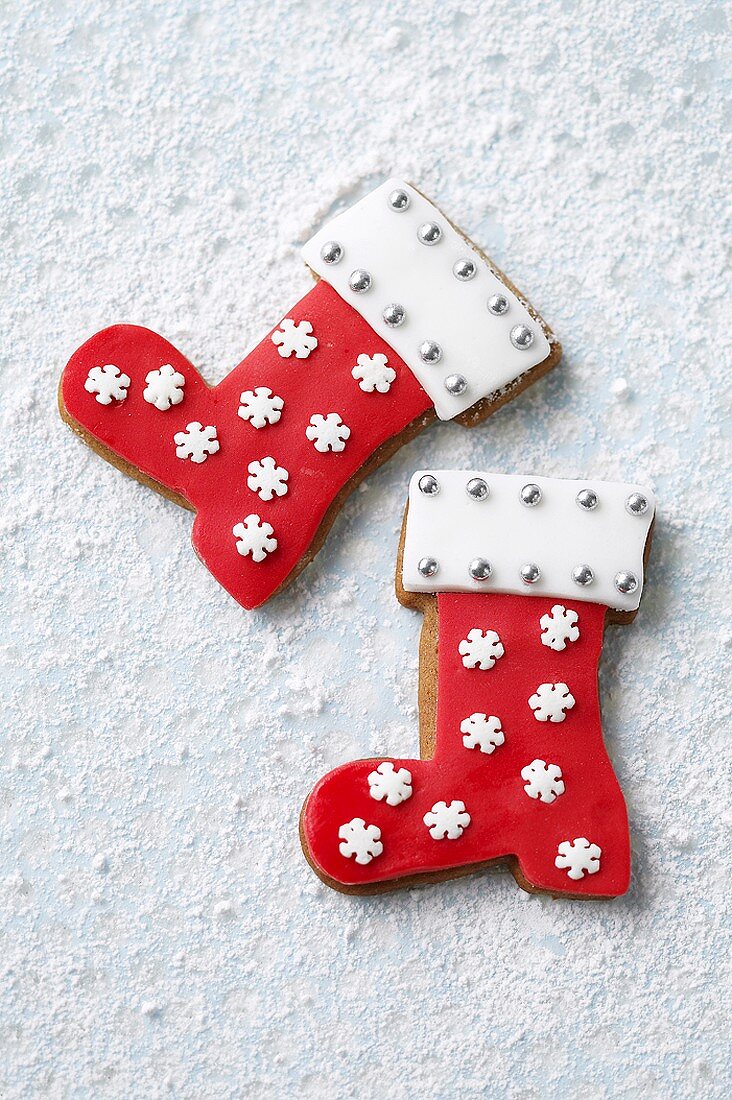 Two boot biscuits for Christmas