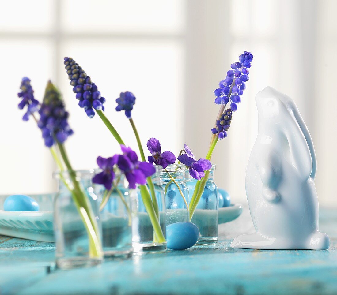 Spring flowers on Easter table (detail)