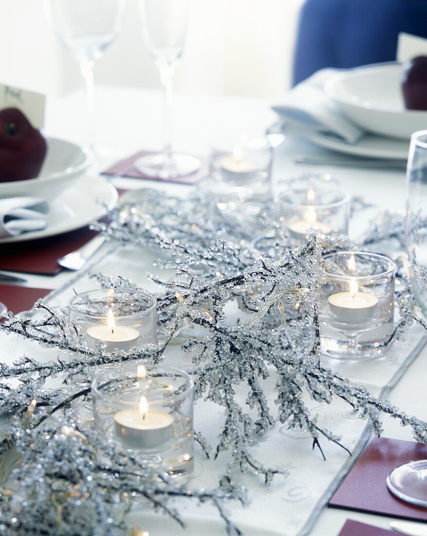Laid table with Christmas decorations