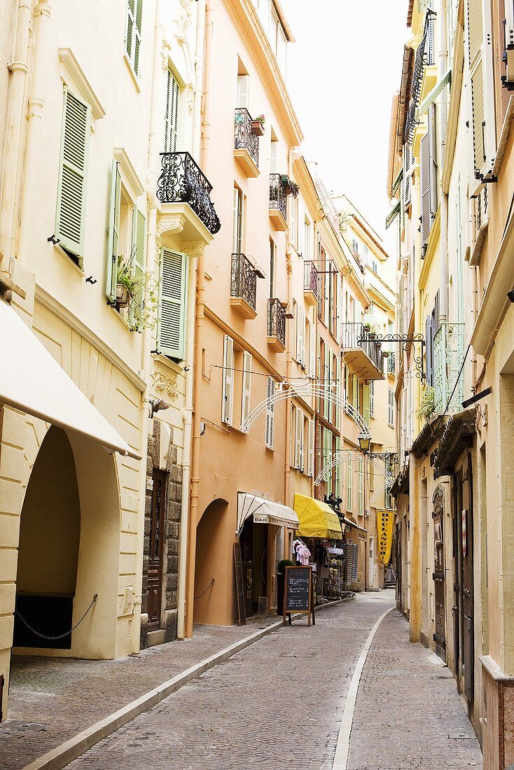 An narrow street in Monaco