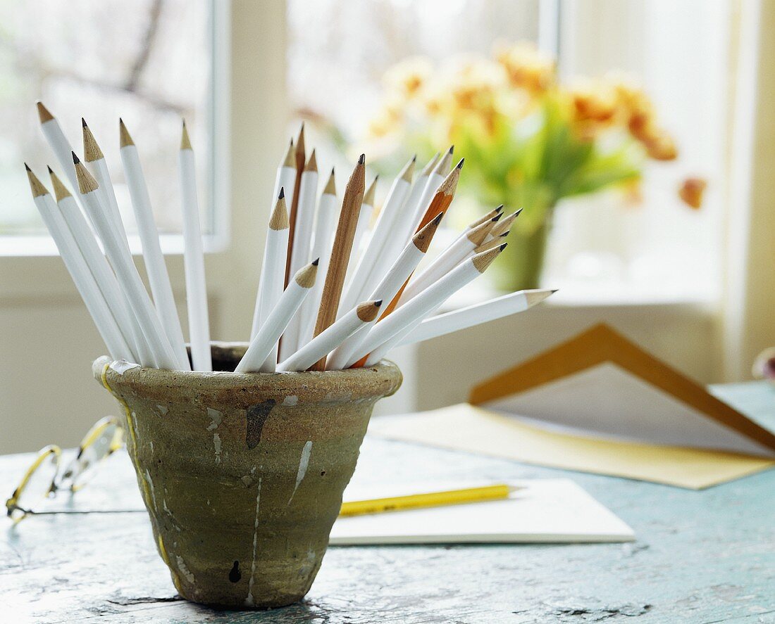 Pencils in a flower pot