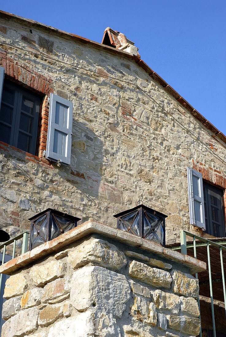 Mediterranean house with a natural stone facade
