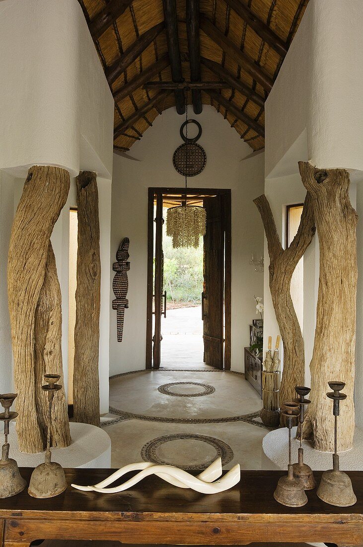 Offener Eingangsbereich eines südafrikanischen Hauses