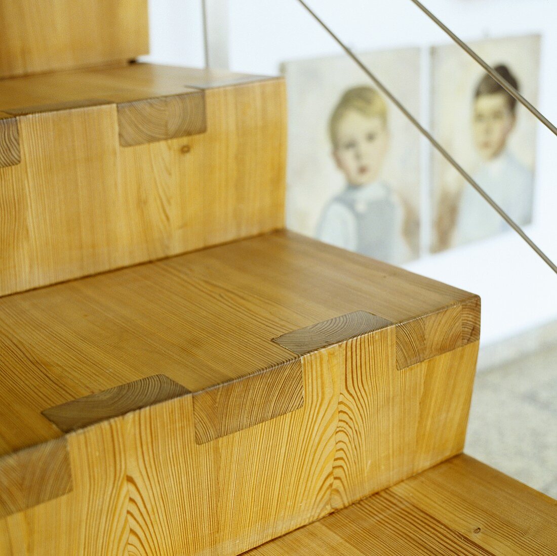 Blick on steps of staircase custom made by a carpenter