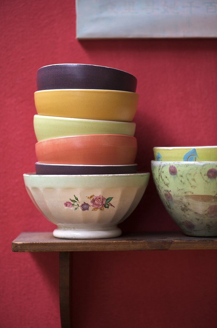 Ceramic bowls in a stack