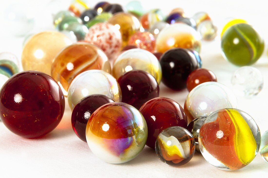 Colourful glass marbles