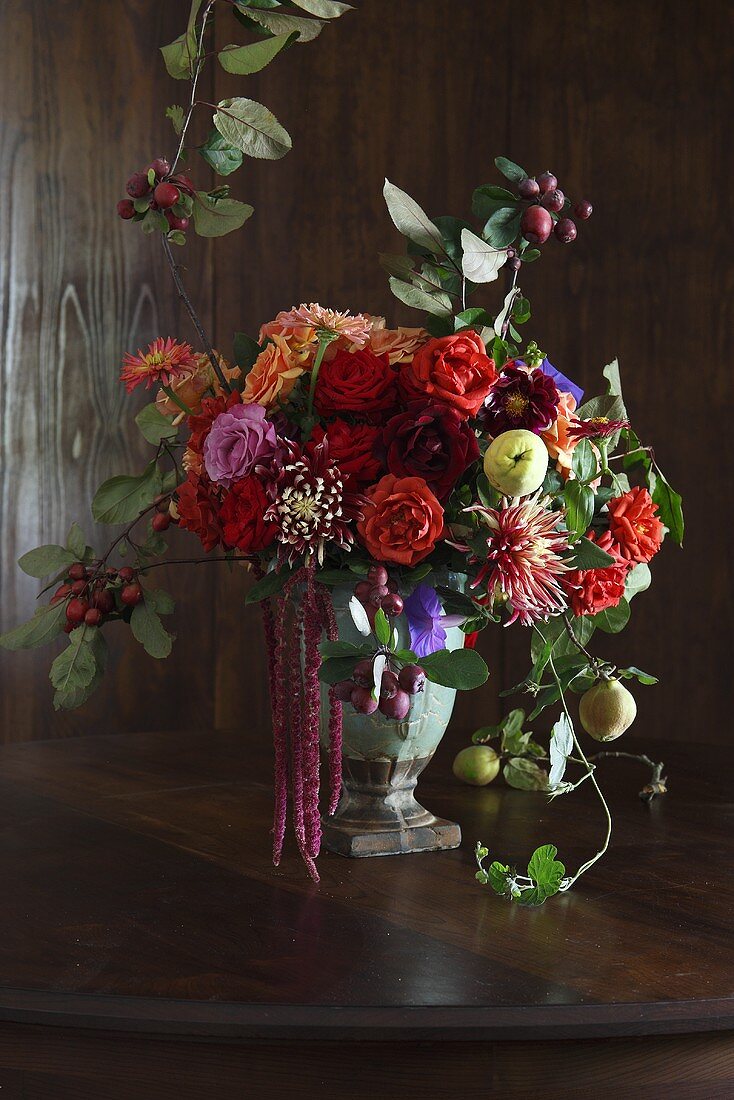 Autumnal bouquet decorated with fruit