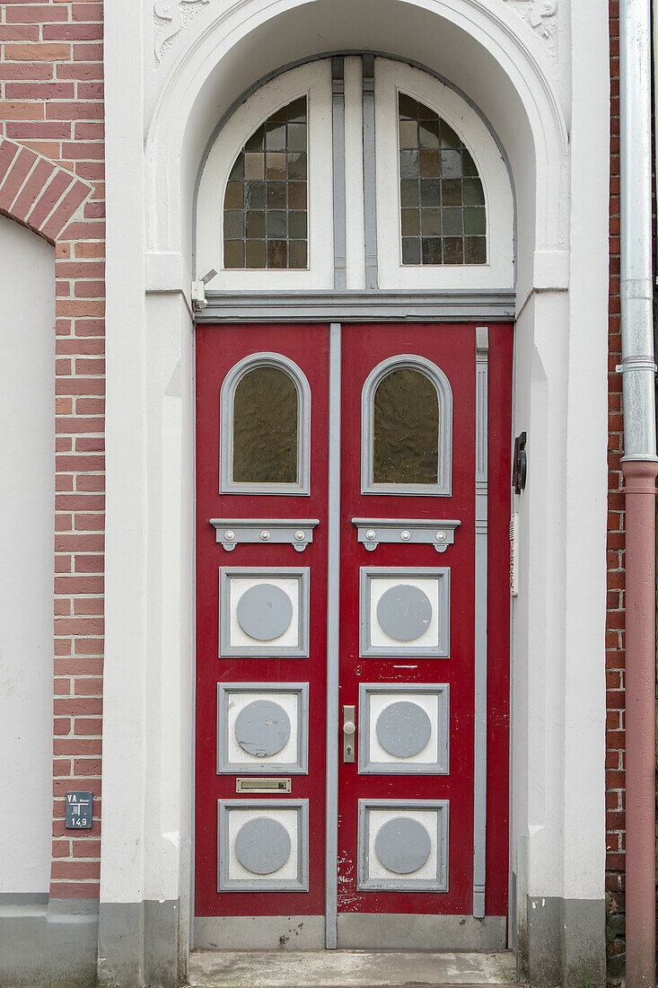  Old front door red and gray 