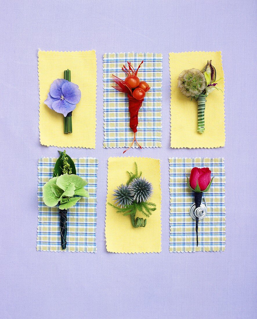 Table mats with various decorations