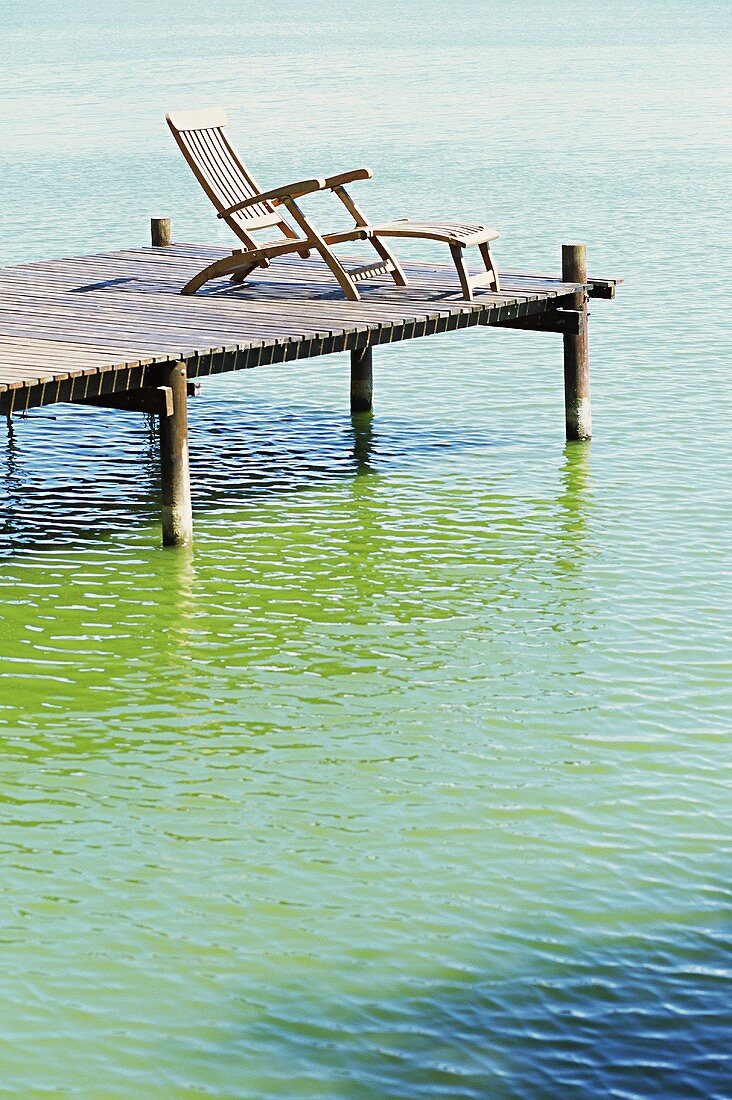 A deckchair on a jetty