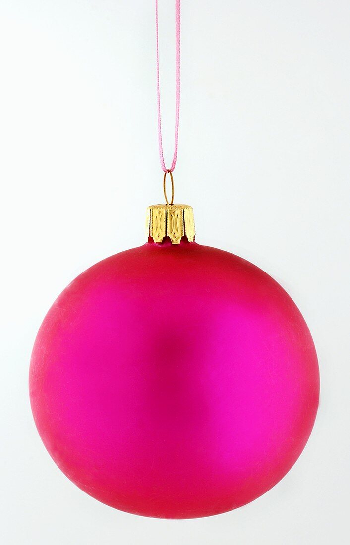 A pink Christmas bauble