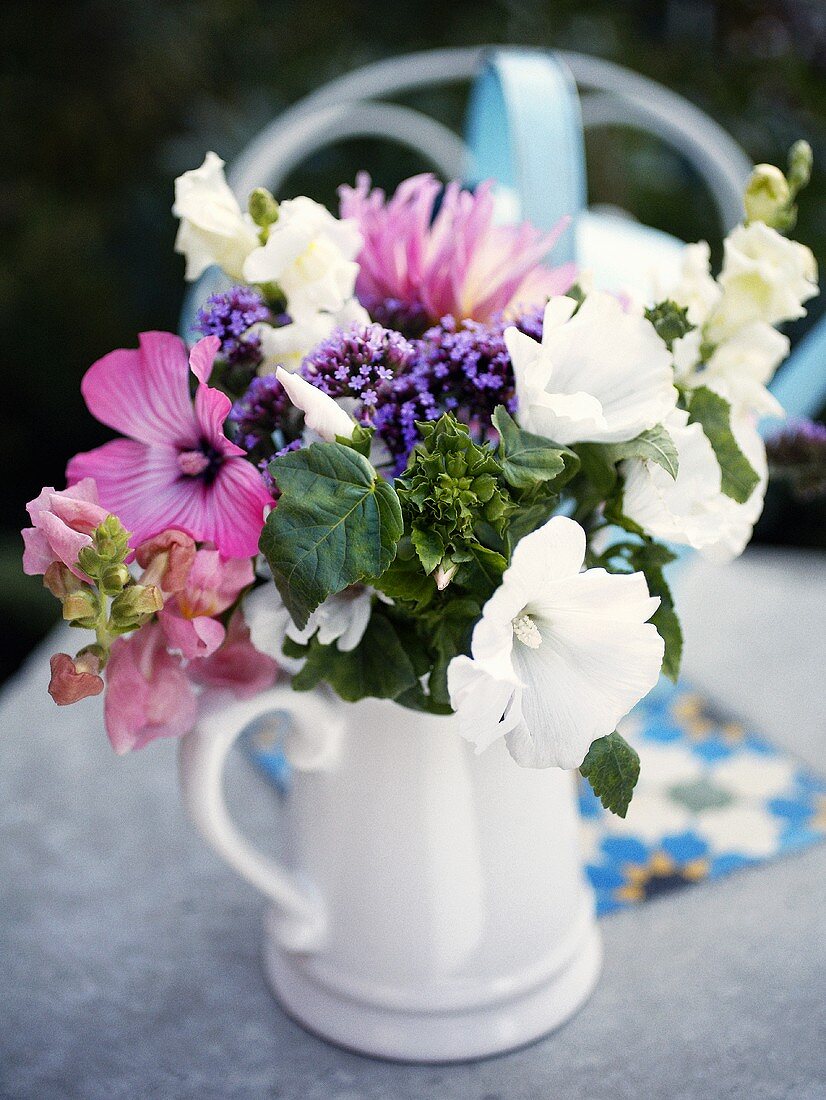 Summer flowers in a pitcher