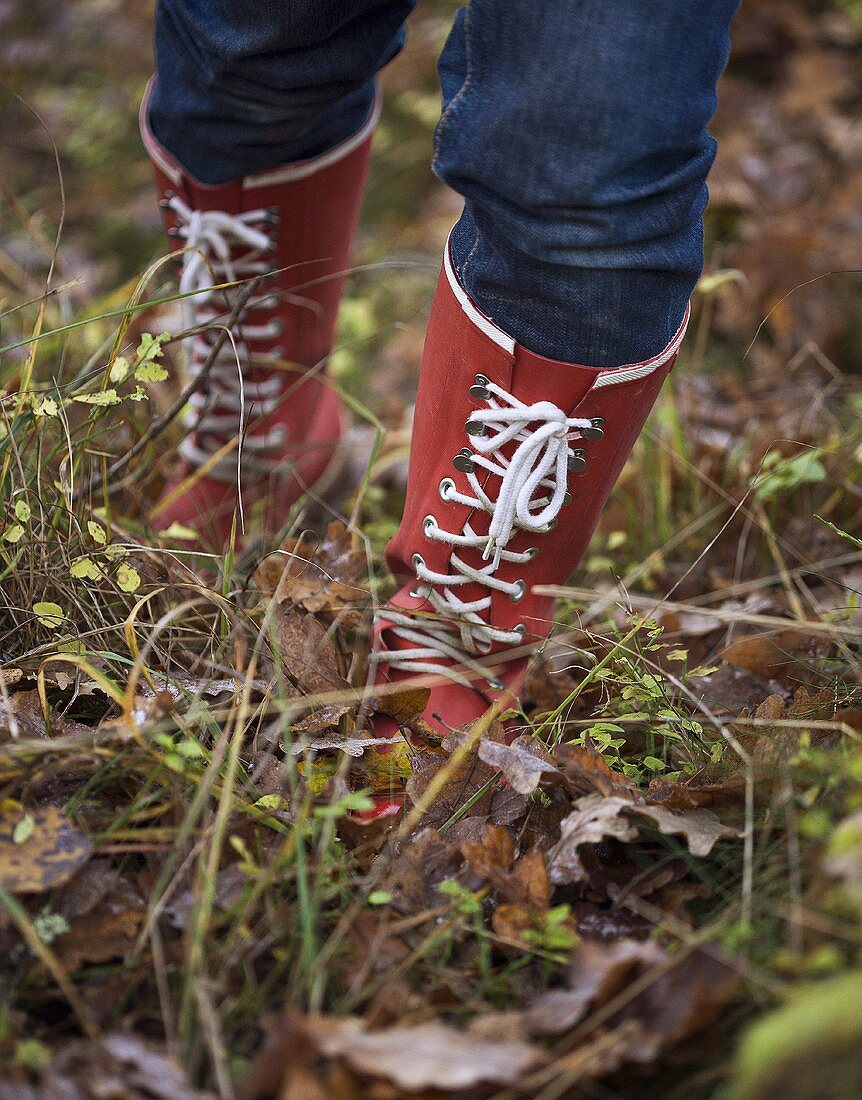 Woman with red wellington boots (detail)