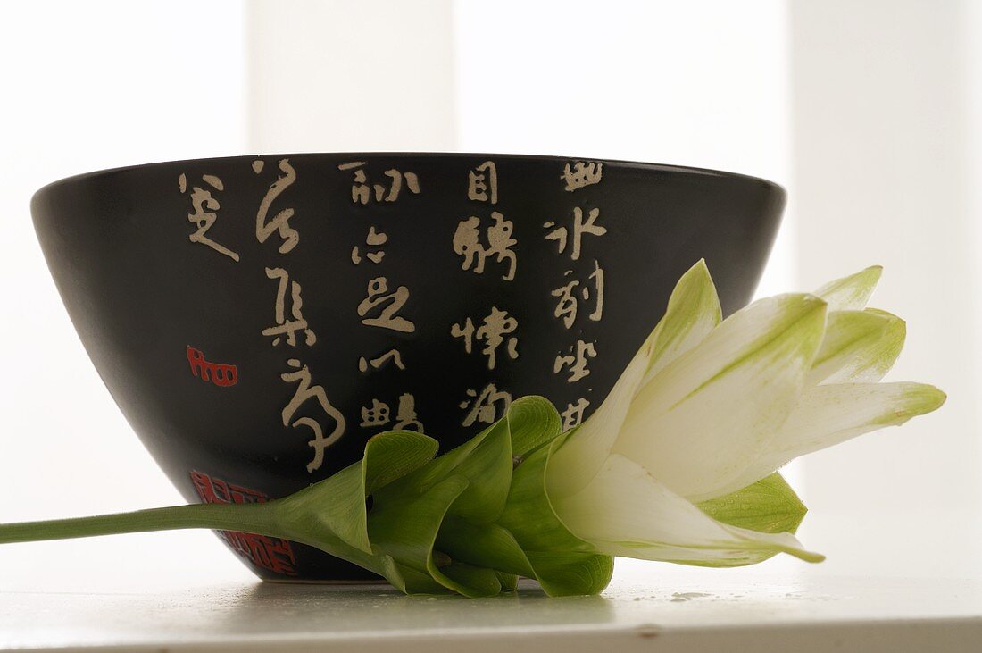 Bowl with Asian characters