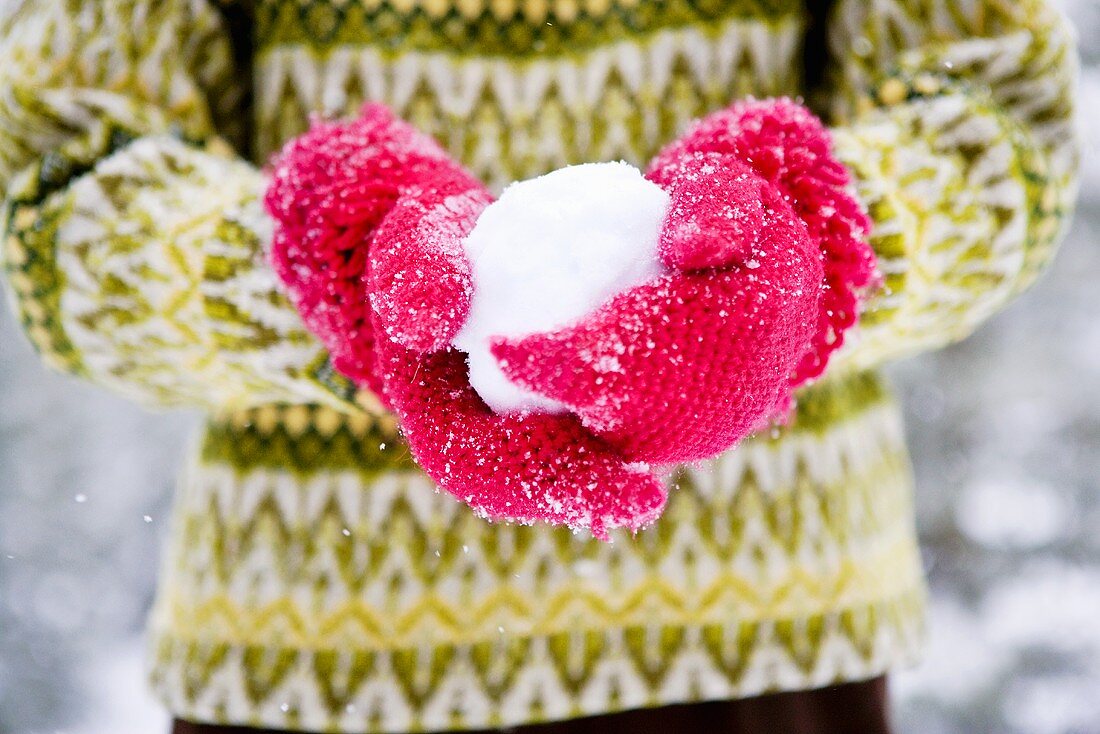 Woman with snowball