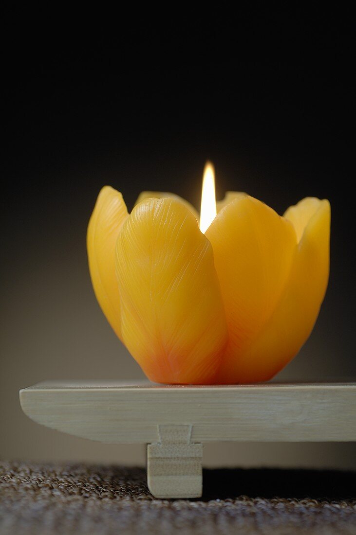Tulip-shaped candle
