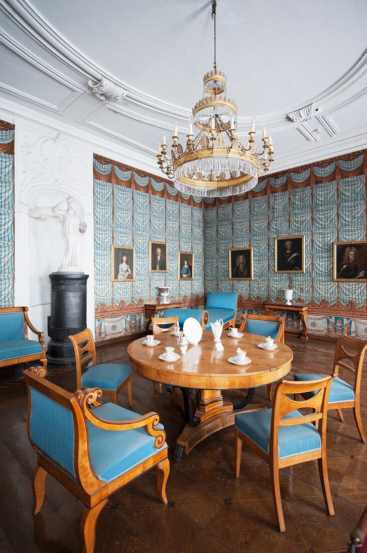 Schloss Corvey - Der Blaue Salon im Westflügel
