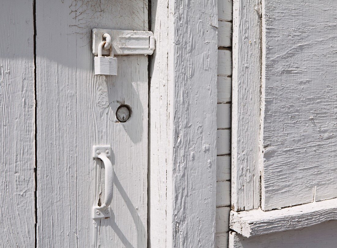 Lock on a Whitewashed Door
