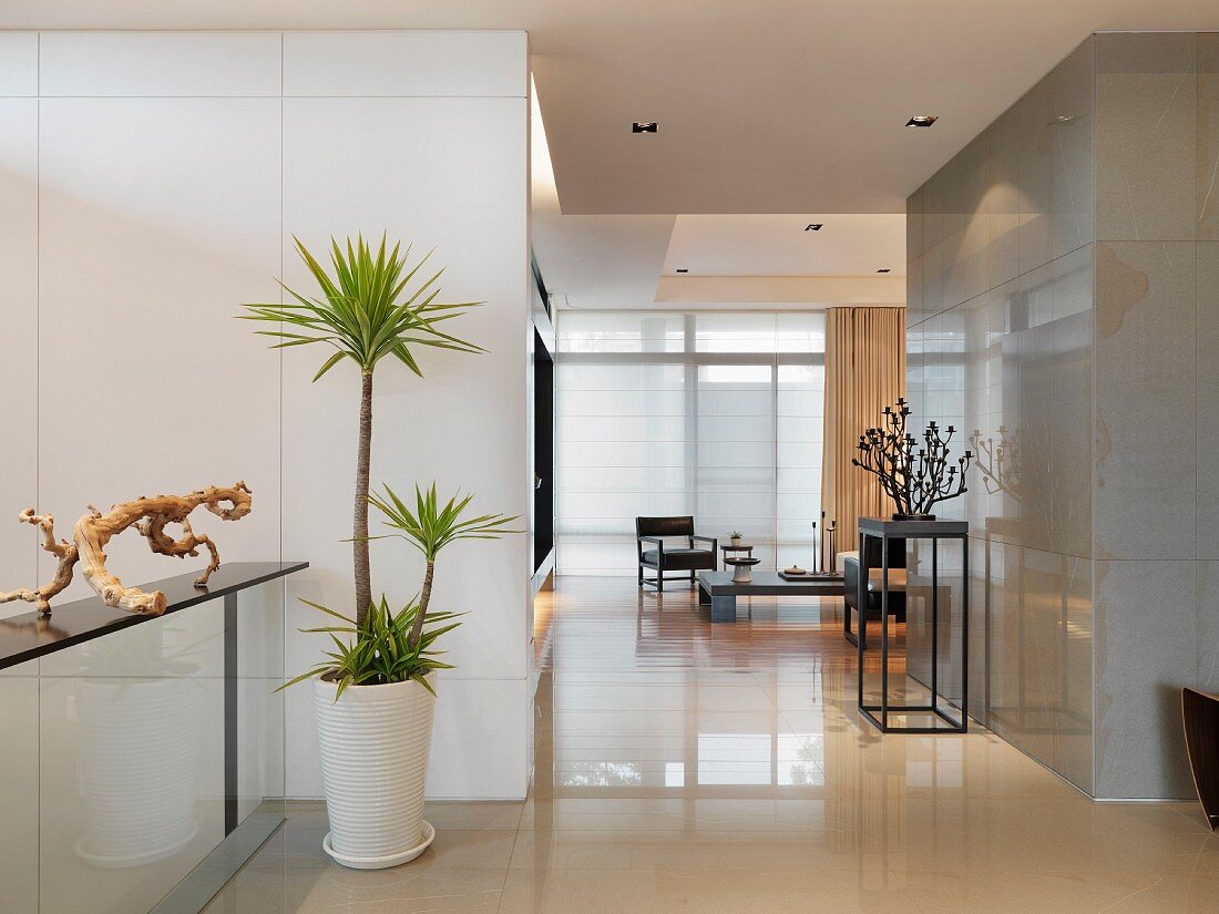 Hallway and interior minimalistic modern home