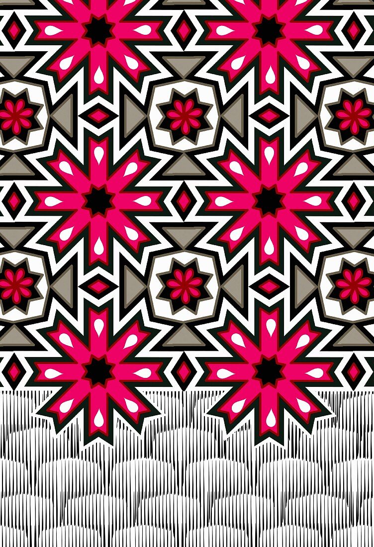 Pink snowflake pattern (print)