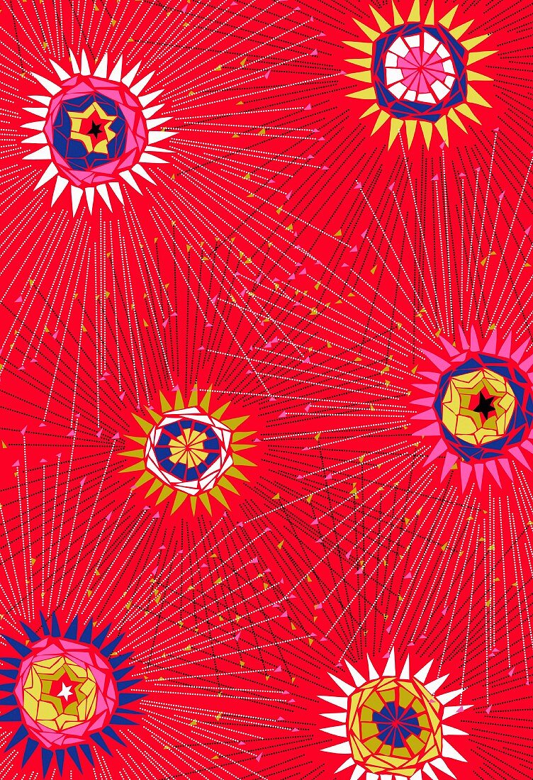 Floral firework pattern (print)