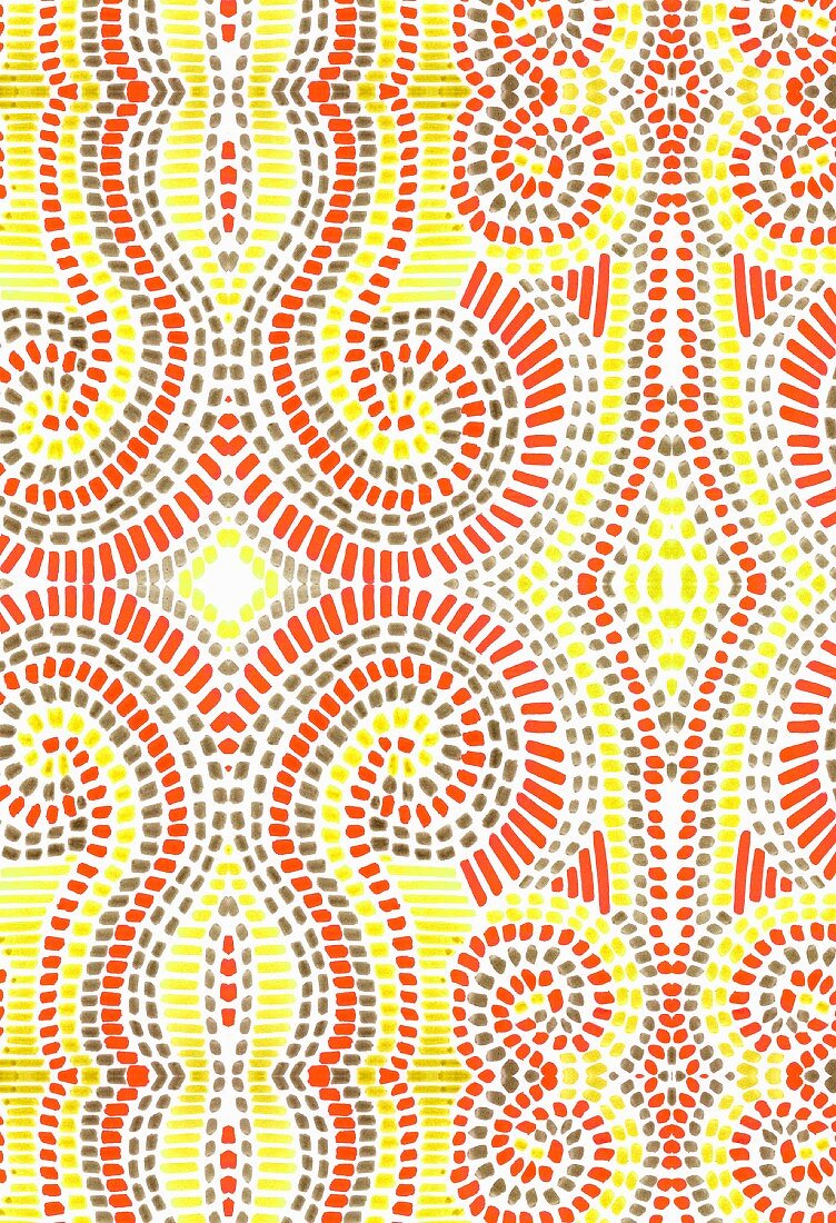 Orangegelbes Mosaikmuster (Illustration)