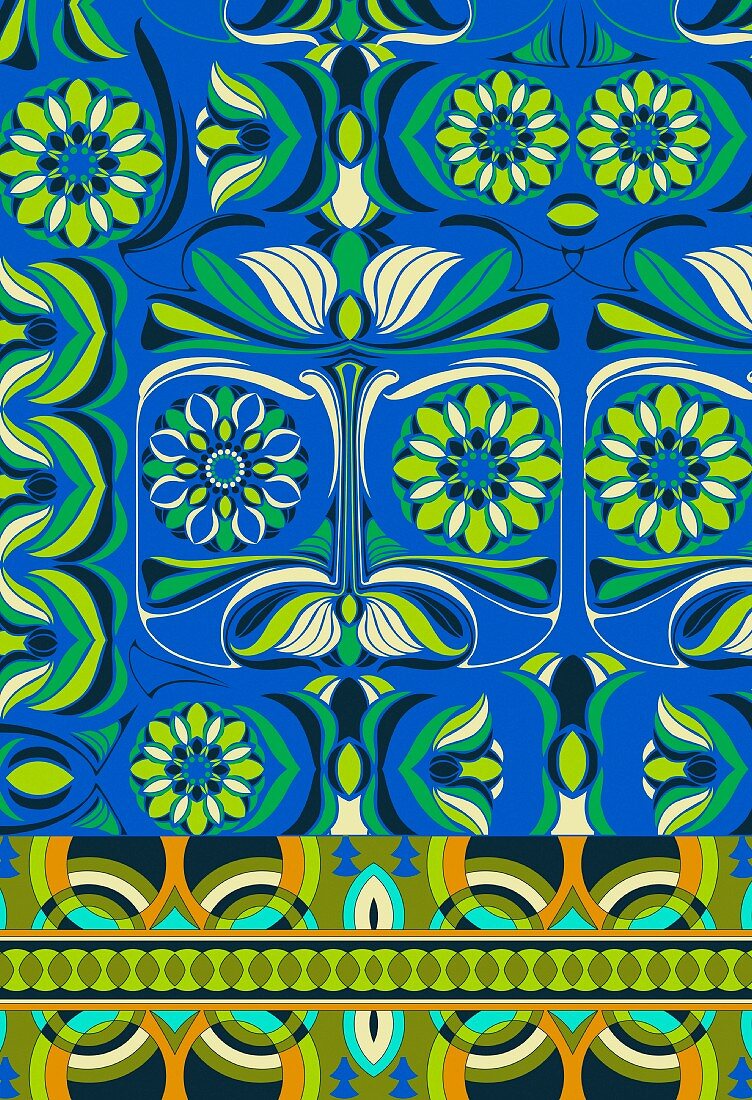 Blue and green design (print)