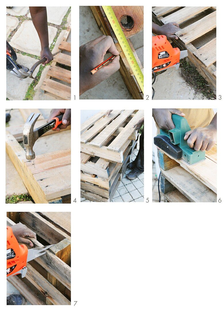 Building a potting table from wooden pallets