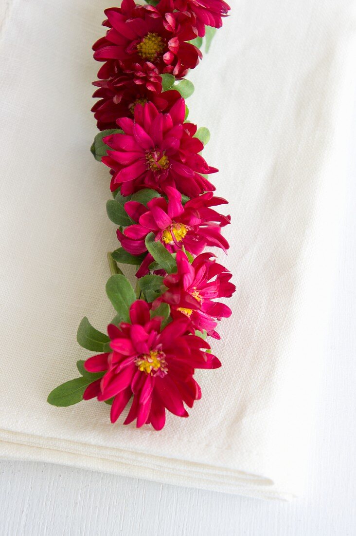 Garland made from asters