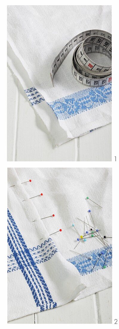 Tea towels pinned together