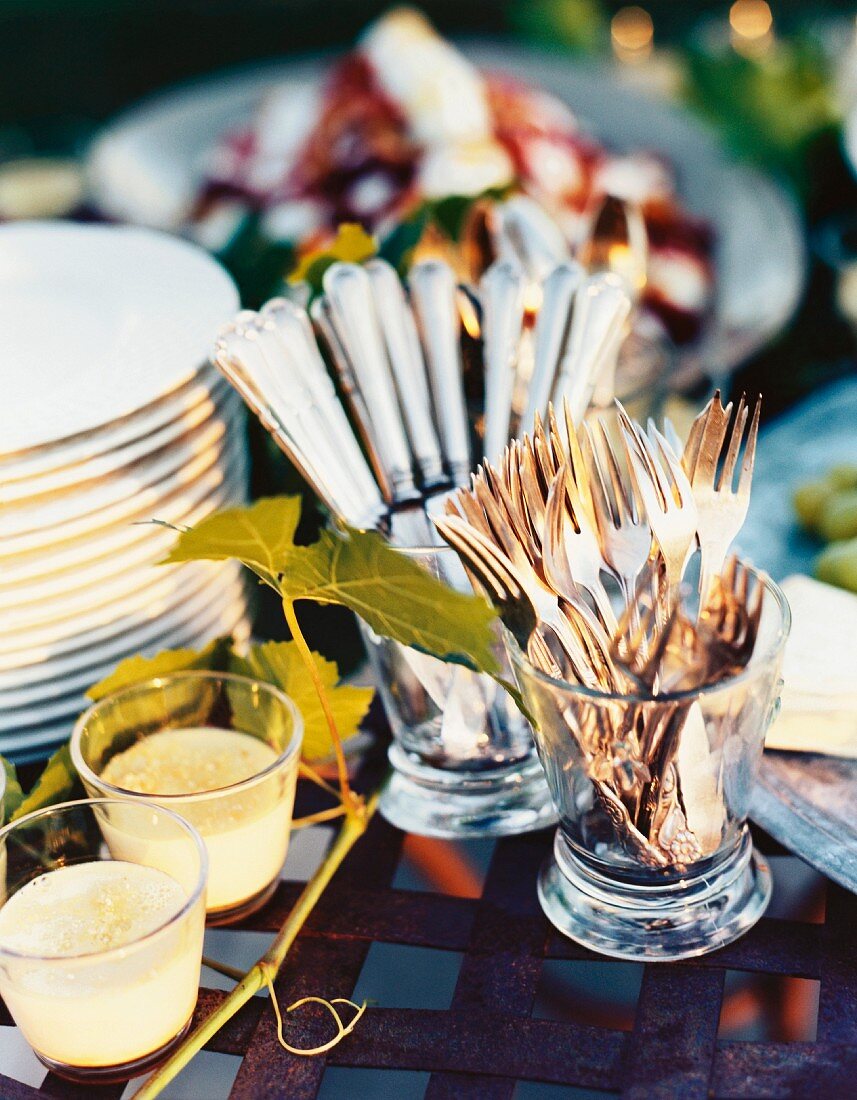 Cutlery on a table.