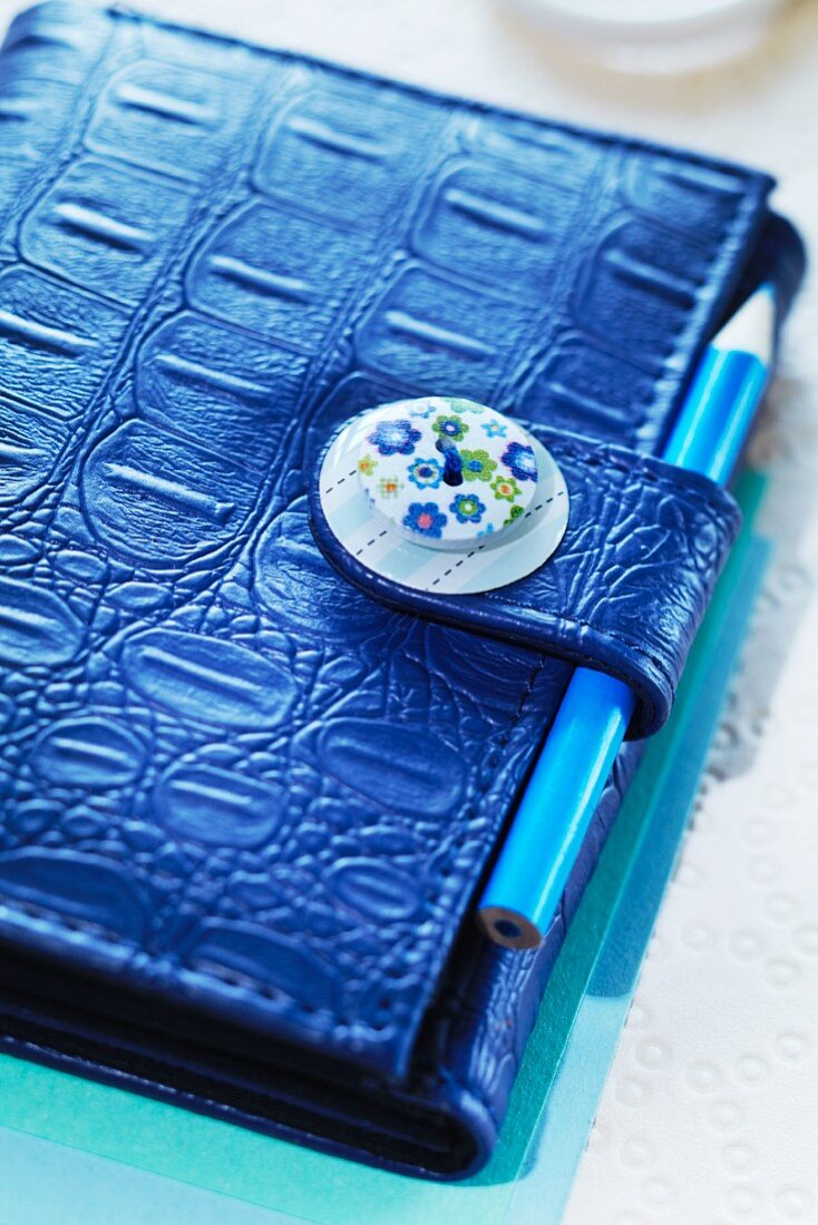 Personal organiser with fastener decorated with button