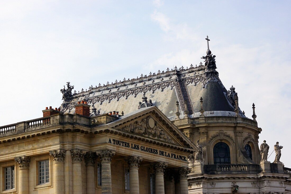 Blick auf das Dach des Schlosses Versailles