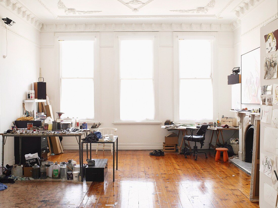 Artist's studio in period apartment