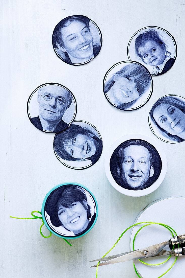 Sticker mit Porträts für Ostergeschenke