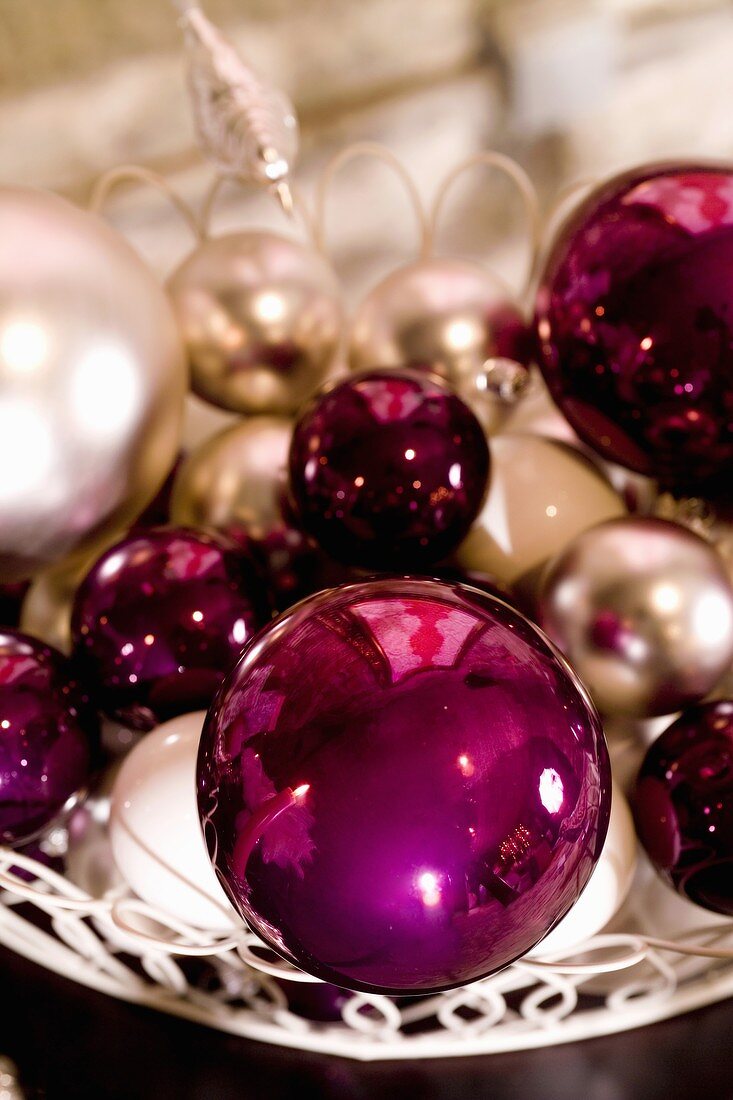 Pink Christmas tree baubles