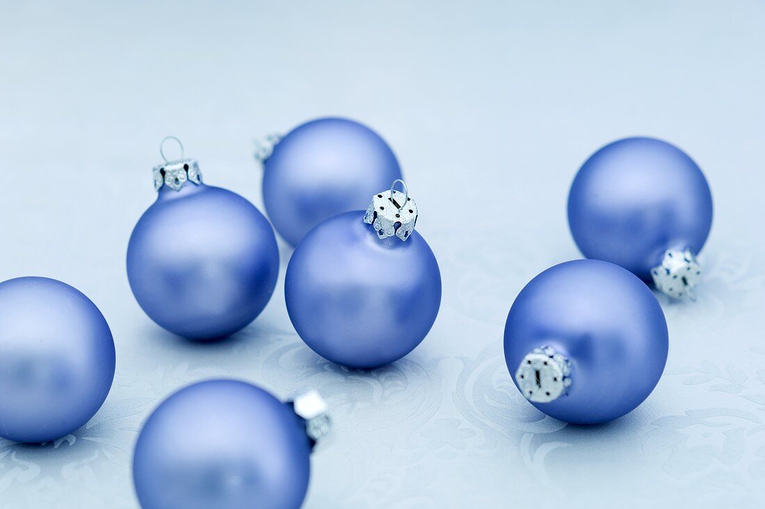 Blue Christmas tree baubles