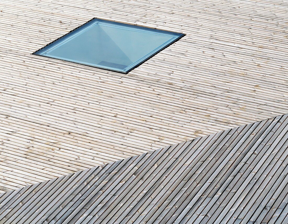 Skylight in wood clad roof