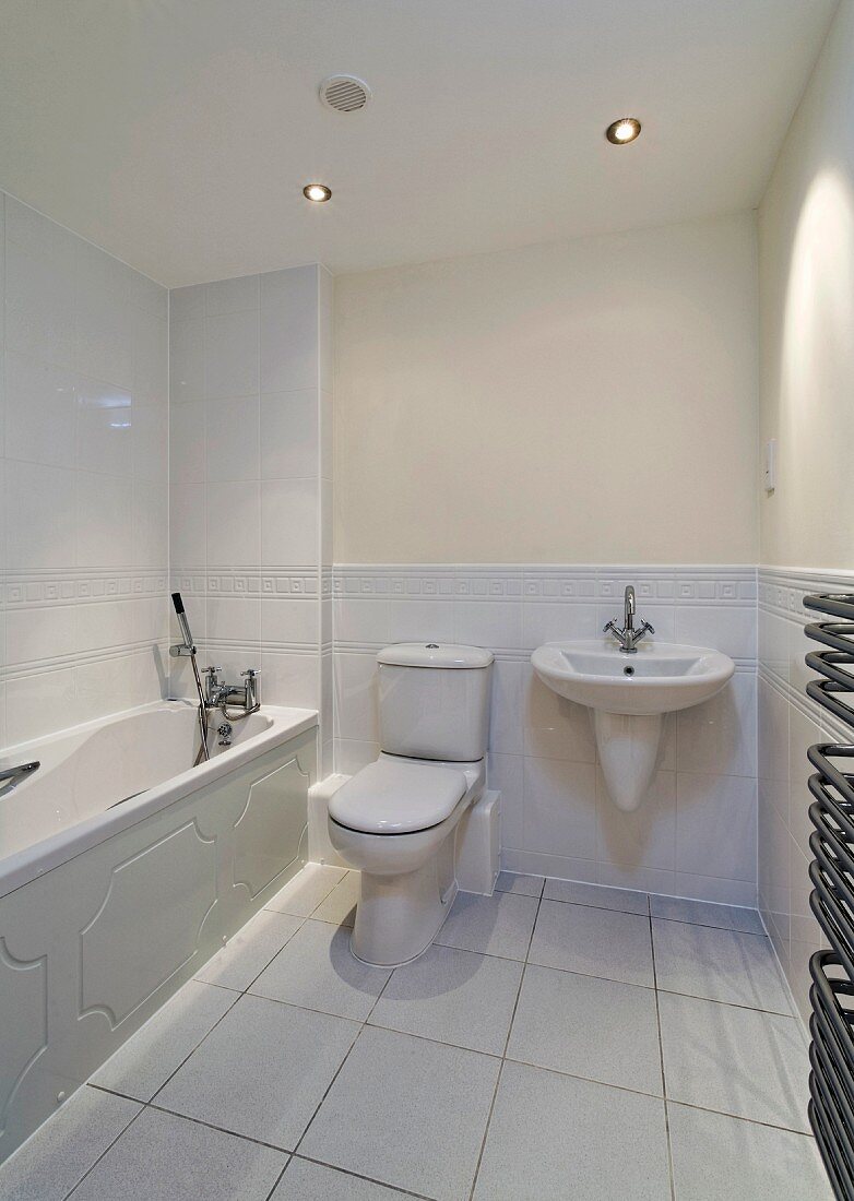 White bathroom in a classic setting