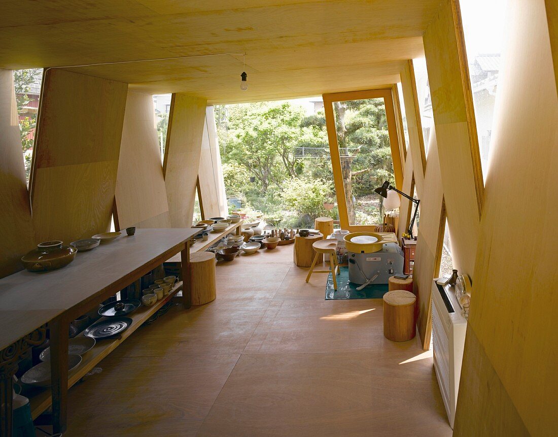 Ceramics workshop in modern house
