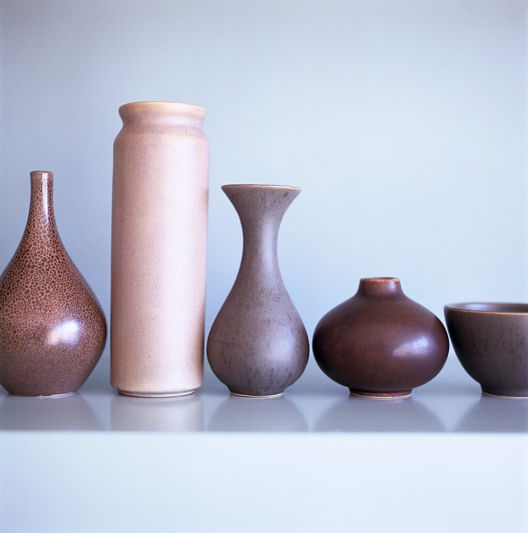 Ceramic vases of various shapes