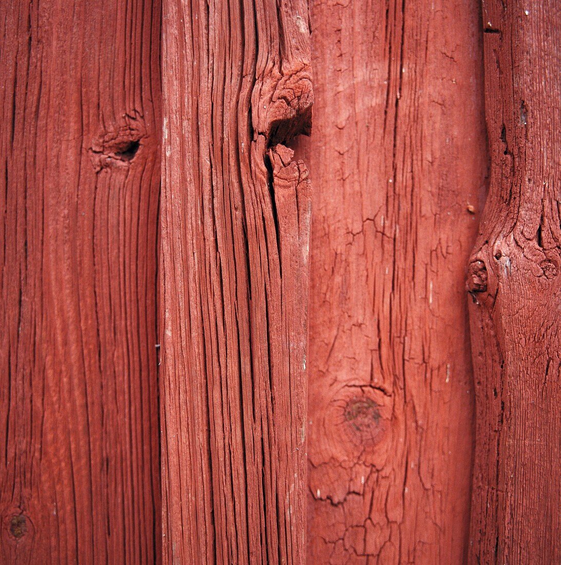 Red wooden wall