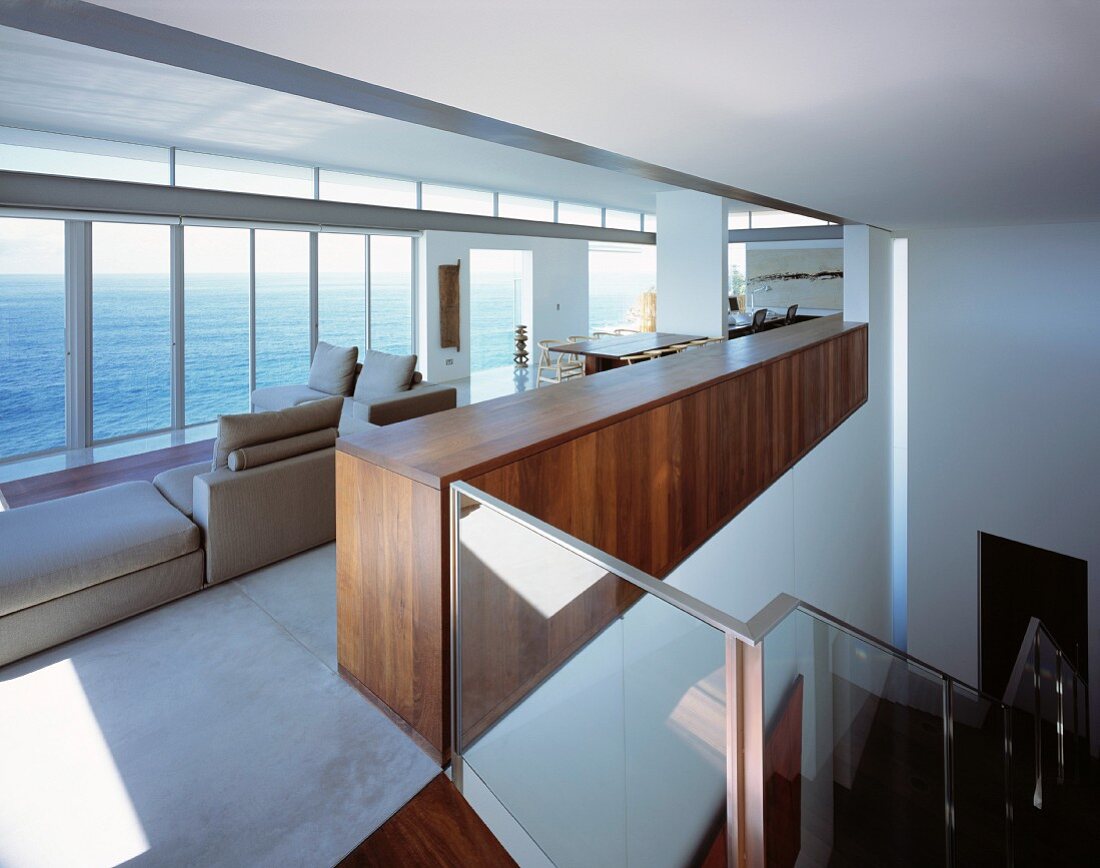 Wohnzimmer mit Blick auf das Meer